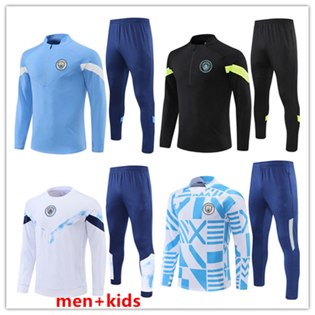 

2022 2023 half Zipper man City Training Suit tracksuit MEN Kids 21/22/23 Long sleeve man Sportswear Football 2021 2022 Boys girls Survatment Foot Chandal, 01