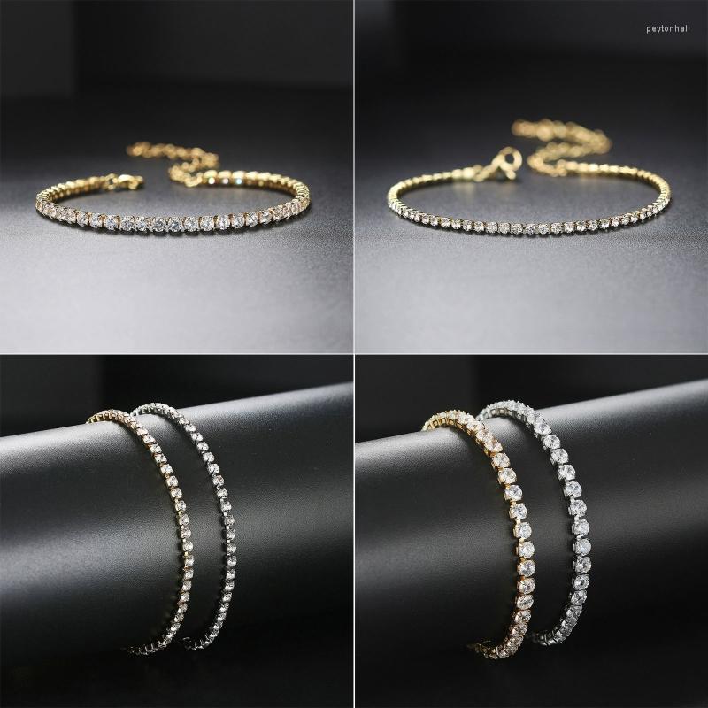 

Anklets Gold Plated Anklet Tennis Chain Initial For Women Fashion Diamond Electroplating Foot Jewelry T8DE