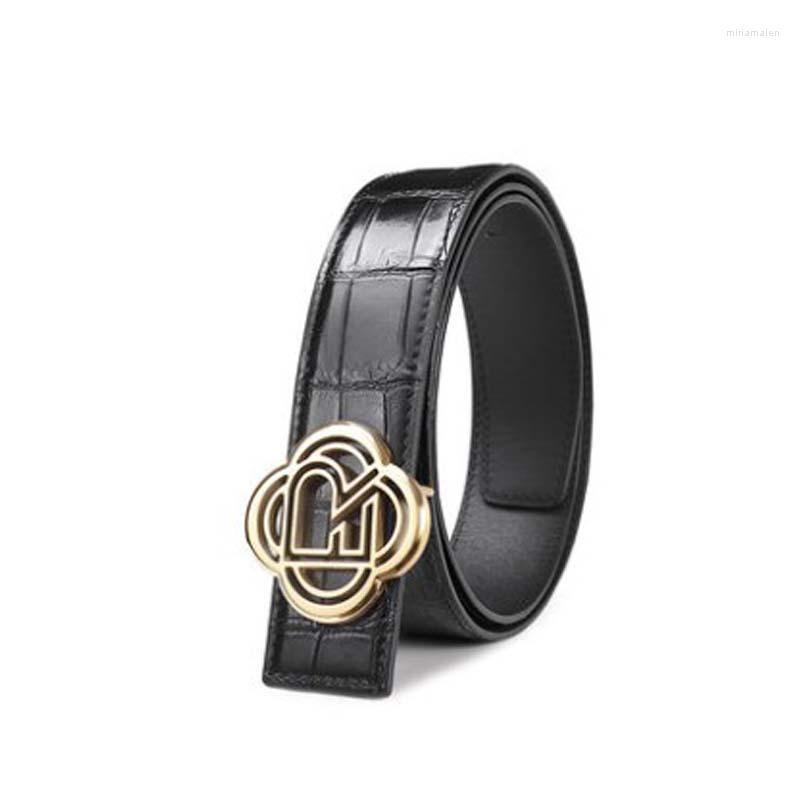 

Belts Ouluoer Import Nile Crocodile Belt Men Male High-grade Business Genuine Leather, Black