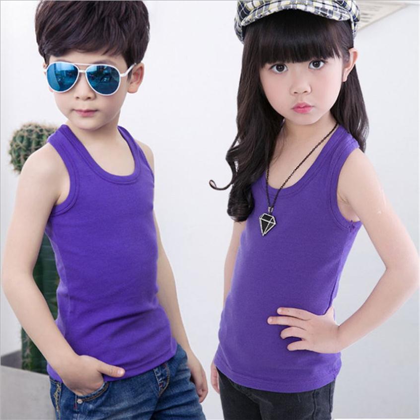 

Boys vests underwear solid 100% cotton soft baby girl boy tanks for girls kids camisoles tank tops summer children's clothes new193A, D random color