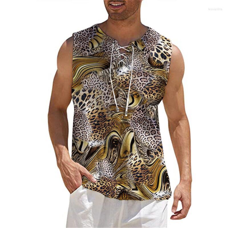 

Men' Tank Tops Gym Slim Top Solid Color Fashion Men Retro Drawstring V Neck Sleeveless T Shirt Summer Beach Street Casual, Bx91