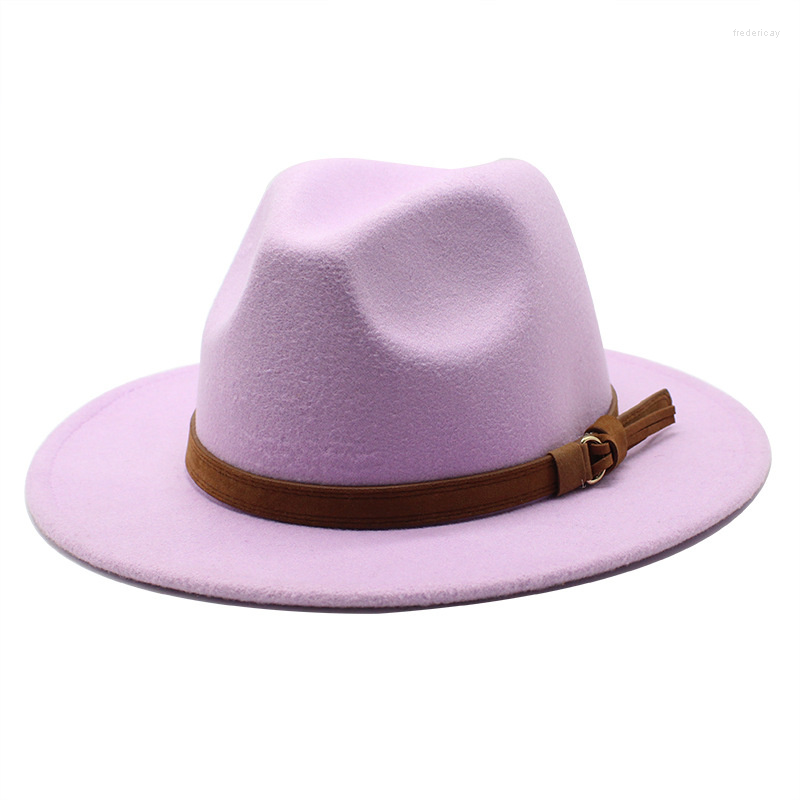 

Berets Woolen Top Hat In Autumn And Winter Flat Brim Fedoras Hats Chapeau Femme Godfather Sombrero Caps, White