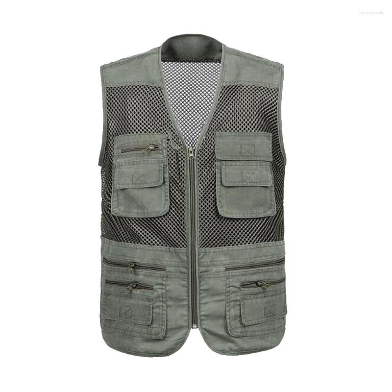 

Hunting Jackets Men Multi-Pocket Fishing Mesh Vest Outdoor Pography Travel Jacket, Picture shown