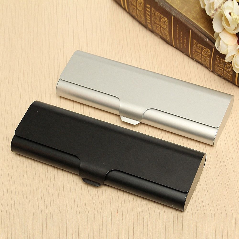 

Sunglasses Cases 1Pcs Slim Matte Hard Metal Spectacles Glasses Protection Black Silver Eyeglasses Case Travel Portable Holder Box Gifts 221119