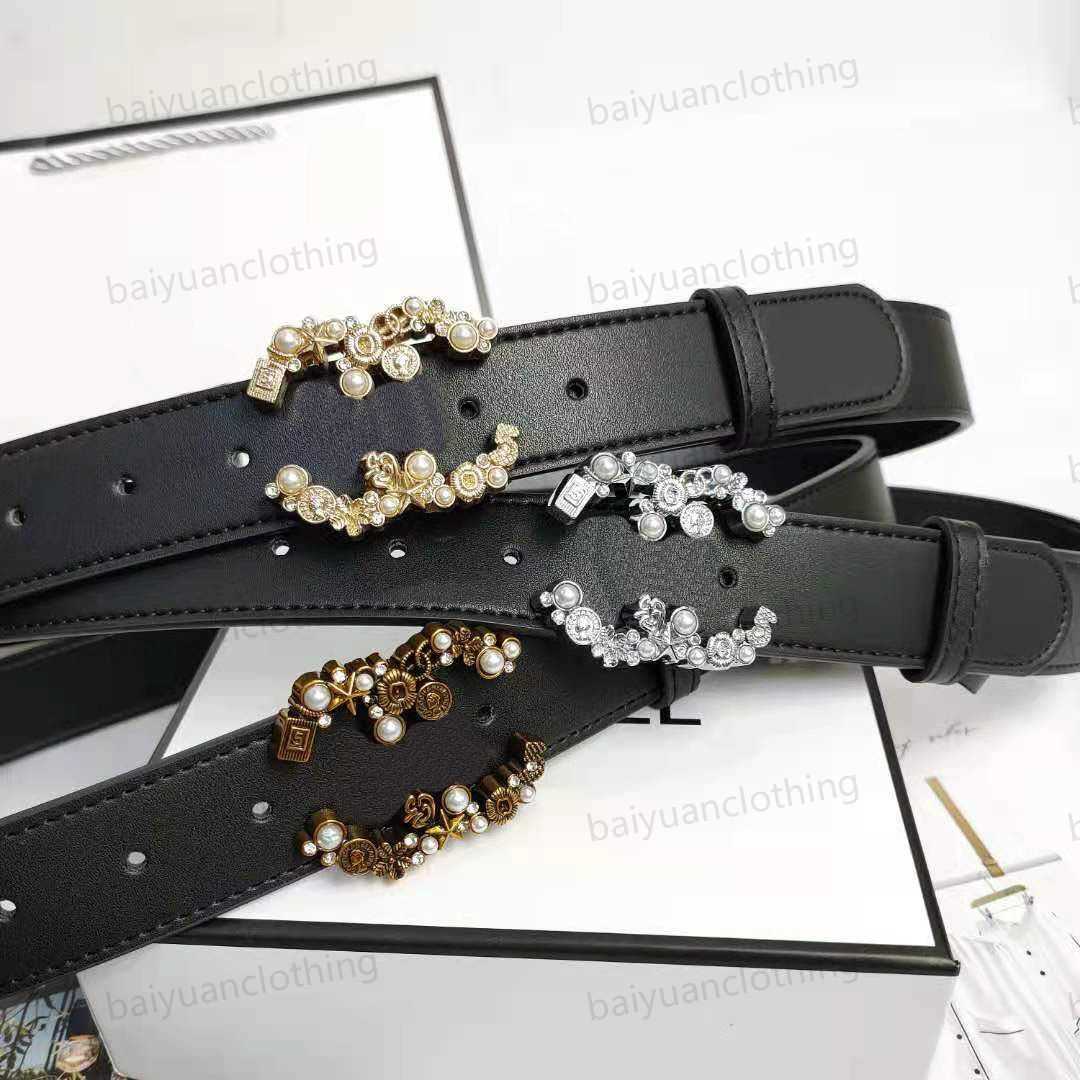 

Fashionable Women Brand Belt Womens Leather Jeans Dress Belts Casual Versatile Smooth Buckle C Ladies Fashion Waist Cover Multiple Styles Width 3.5cm, As pic