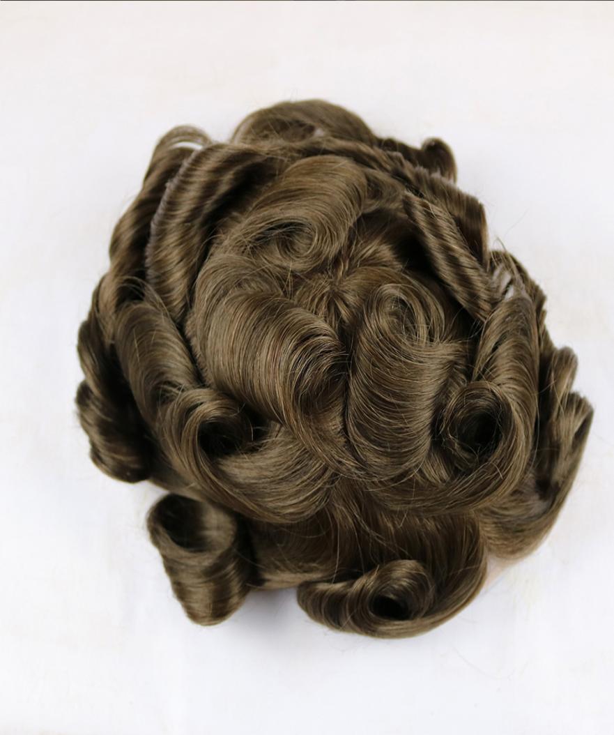 

2020 New 810 Toupee Mens Wig Base Style Top Swiss Lace With Around pu Lace Wigs For Men Toupee Stocked9249411, Natural color