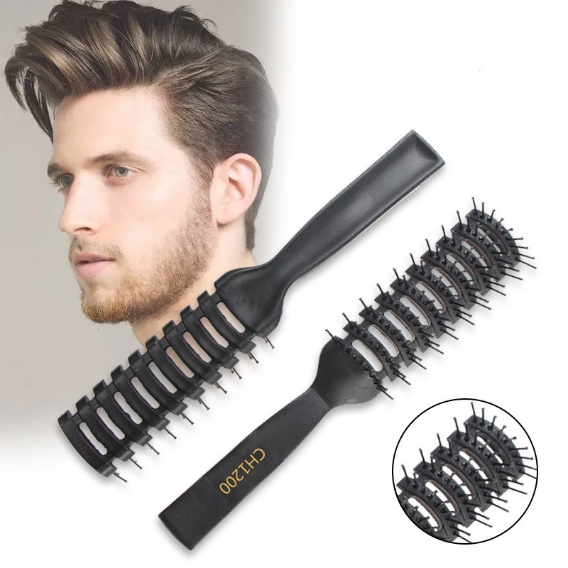 

Hair Brushes 1pc Ribbed Comb for Men Boy Fluffy Brush Salon dressing Massage Ribs Scalp Barber Styling 221119