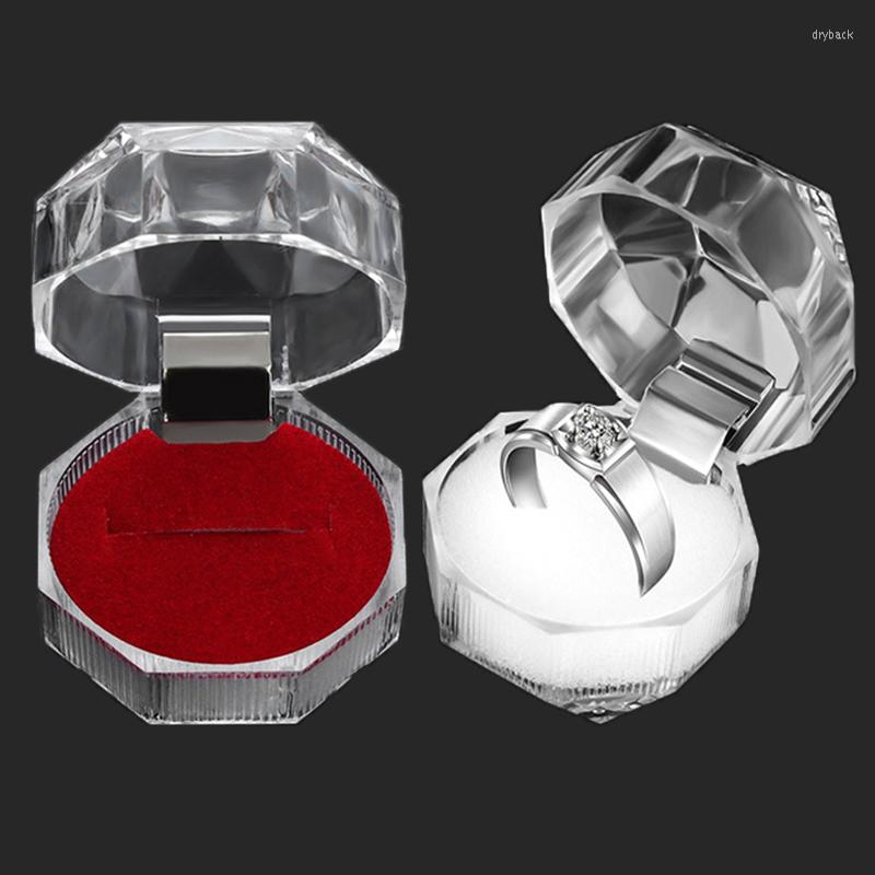 

Jewelry Pouches 1/3/5 PCS Acrylic Transparent Square Multilateral Boxes Display Storage Box Available Showcase Ring Earring Organizer