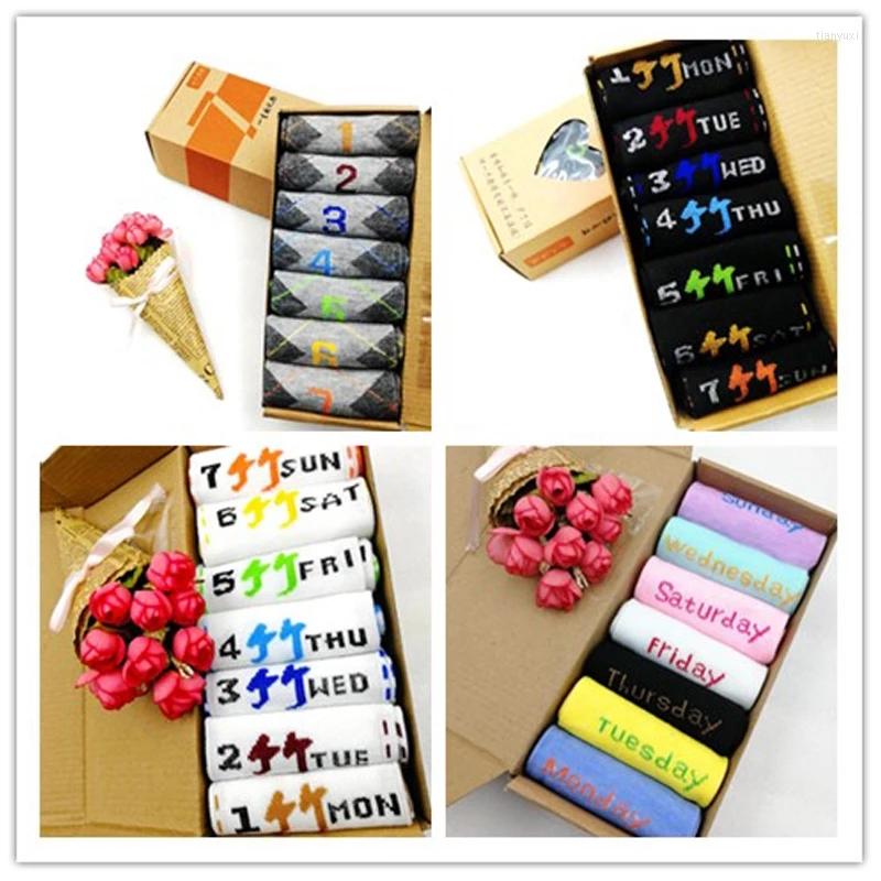 

Men's Socks 7 Paragraphs Unisex Casual Cotton Ankle Week Crew Days One Day Pair Of The