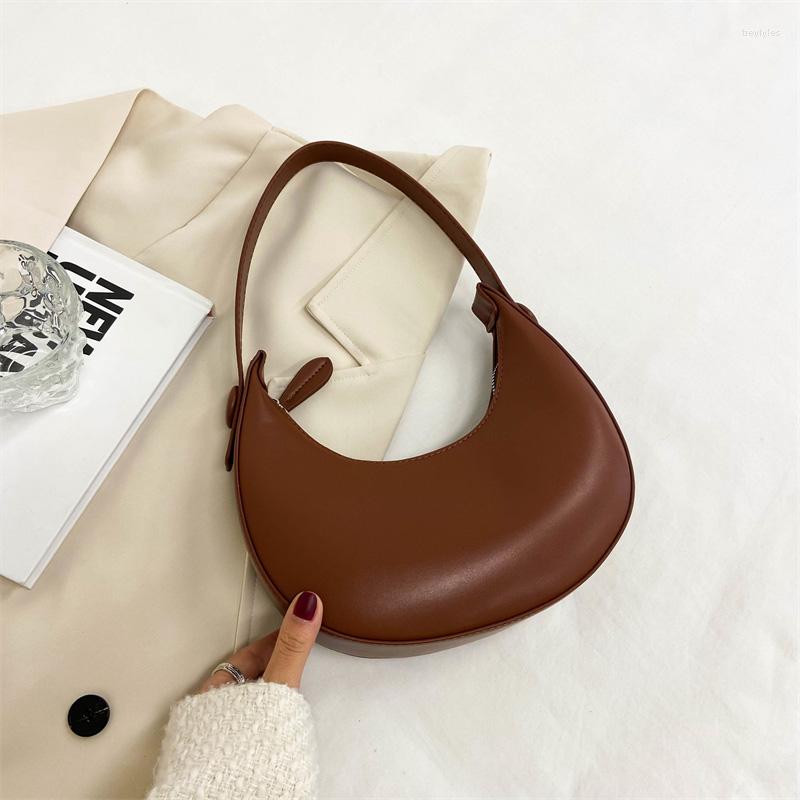 

Evening Bags Solid Color Leather Shoulder For Women Quality Underarm Bag 2023 Fashion Trendy Female Handbag And Purses Travel Lady Totes, Beige