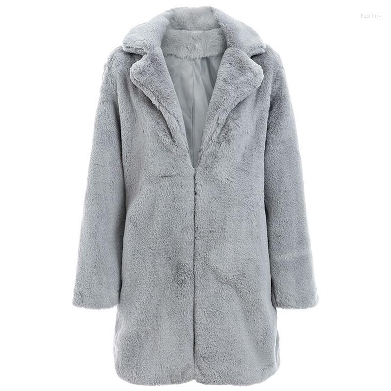 

Women' Fur Russian Winter Women Faux Woolen Jacket Overcoat Thick Warm Velvet Trench Coat Female European Fashion Street Clothes, Picture shown