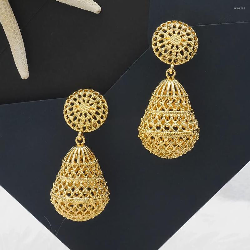 

Dangle Earrings 2022 Fine Gold Silver Color Fashion Hollow Out Ball Beads Drops For Women Jewelry Gift Party
