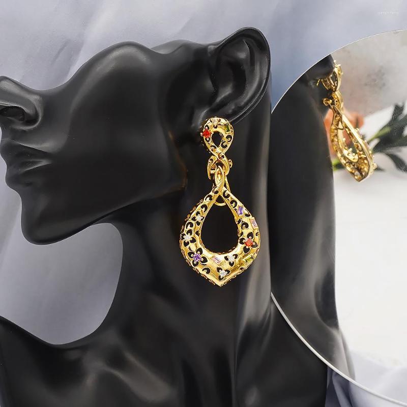 

Dangle Earrings Gold Metal Large Circle Geometric Round Big Hoop Copper For Women Girl Wedding Party Jewelry