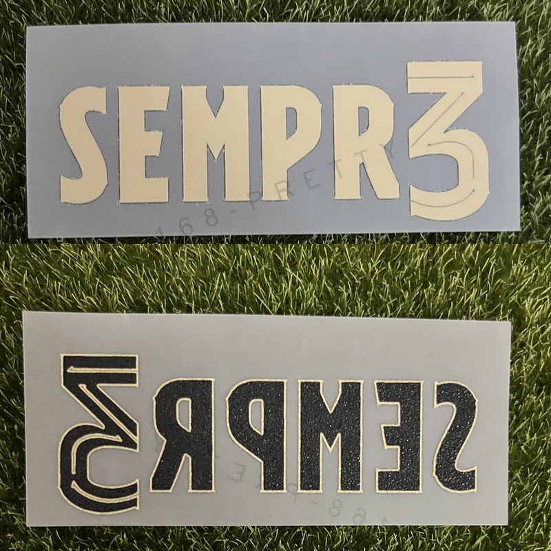 

Home Textile SEMPR3 Match Details Patch Farewell Pique Game Text Heat Transfer Iron ON Soccer Patch Badge