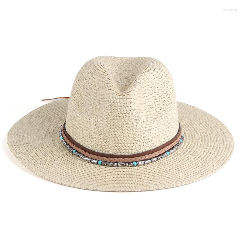 

Berets Selling Men's And Women's Sunshade Sun Hats Travel Straw Panama Jazz, B2