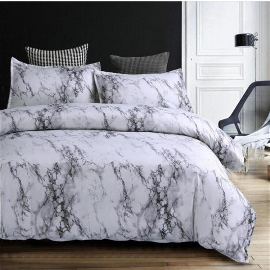 

Grey Blue Purple Marble Printed Bedding Set Duvet Cover King Queen Twin Size California King Quilt Cover Comforter Cover 2 3Pcs 2011062521, Color 7