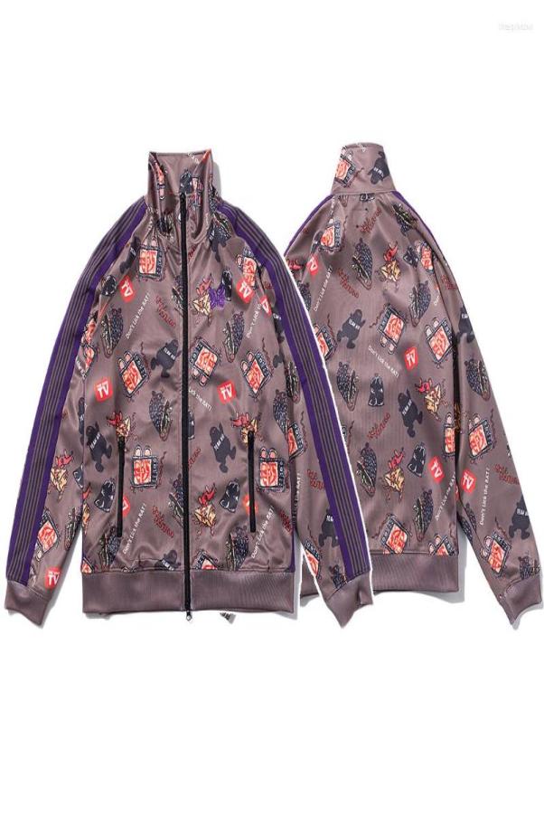 

Men039s Jackets 2022 Needles Brown Men Women Butterfly Hip Hop Track Jacket High Street Outerwear Streetwear Ribbon Sports Coat1662498