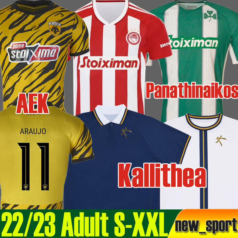 

22 23 Olympiacos Piraeus AEK Athens Soccer Jerseys Panathinaikos Athens Kallithea 2022 2023 GARCIA Zuber Cantalapiedra . Palacios Kostanasios Football shirt -XXL, Athens kallithea home