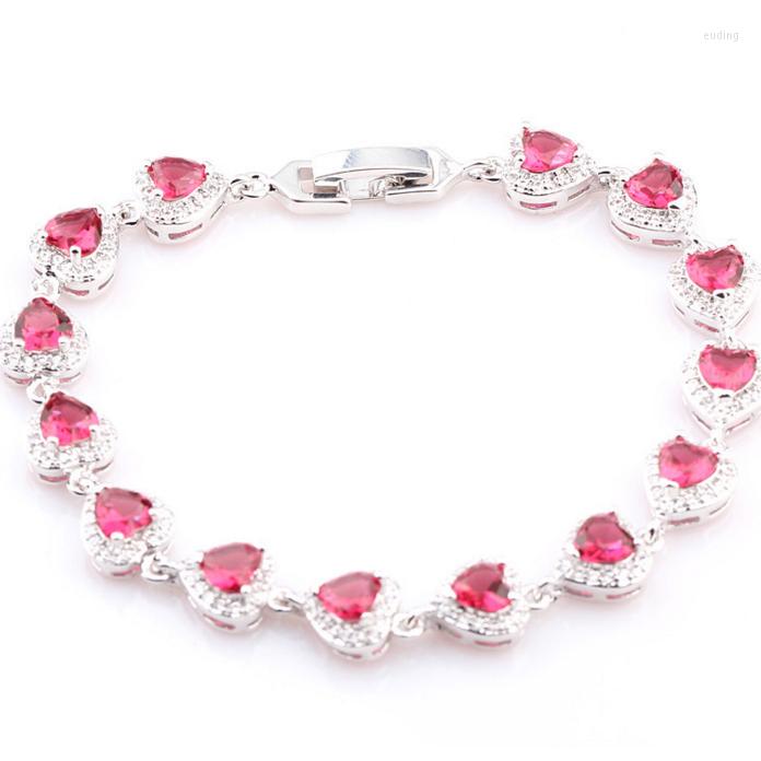 

Charm Bracelets 14 Pieces Of Love Zircon Inlaid Rose Red Crystal Bracelet