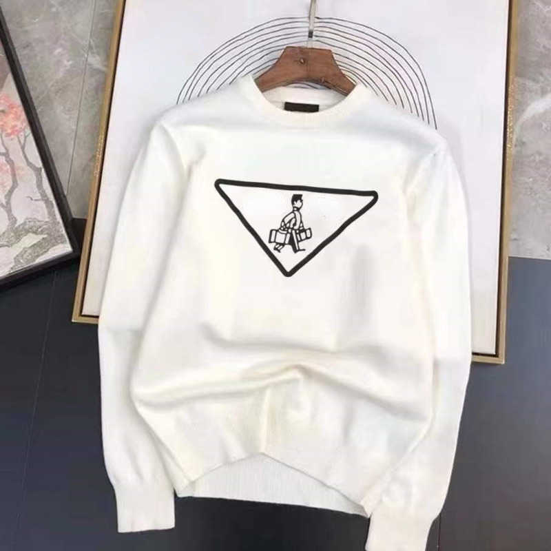 

Winter wool sweater mens sweatshirt Pd designer hoodie men women pullover sweaters Classical trigonometry long sleeve tshirt casual knitwear, White-1