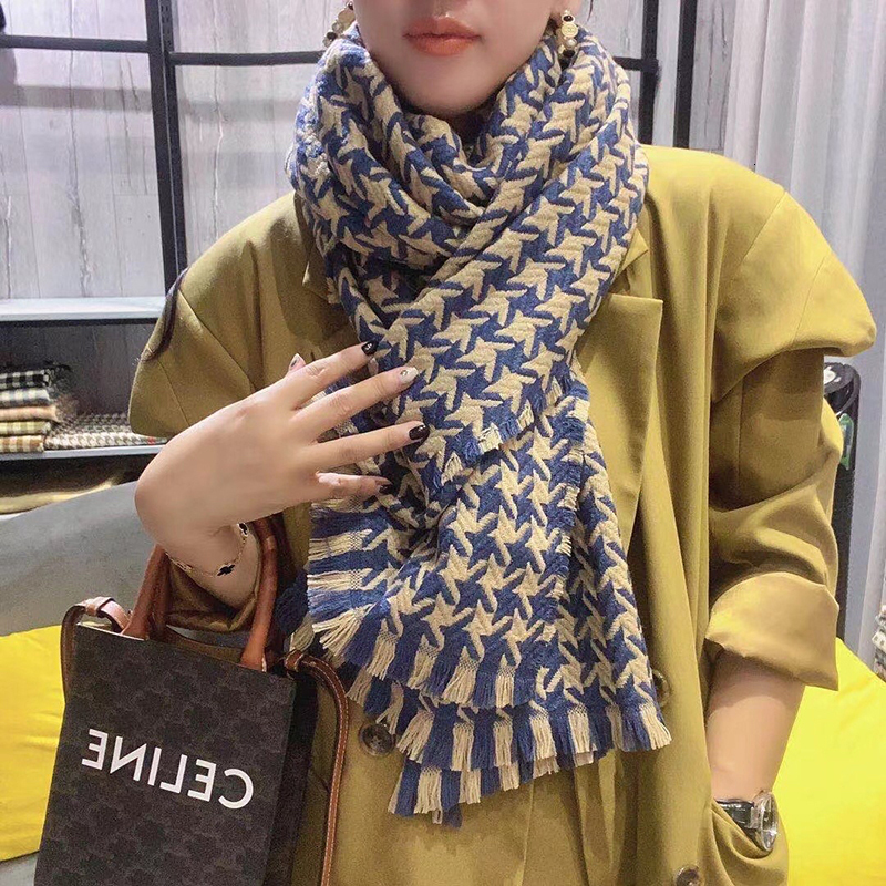 

Scarves luxury brand houndstooth cashmere scarf ladies men s winter plaid holiday gifts 221119