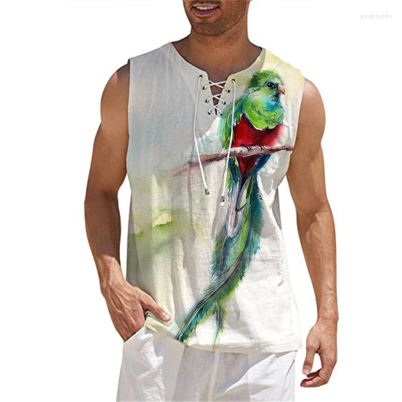 

Men' Tank Tops Fashion Men' Drawstring V Neck Sleeveless T Shirt Summer Beach Street Casual Gym Slim Top Solid Color, Bx60