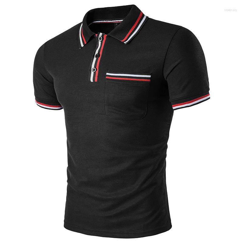 

Men' Polos Fashion 2022 Shirt Short-sleeved Polo Solid Color Breathable Summer Street Commuter Office Clothing, Black