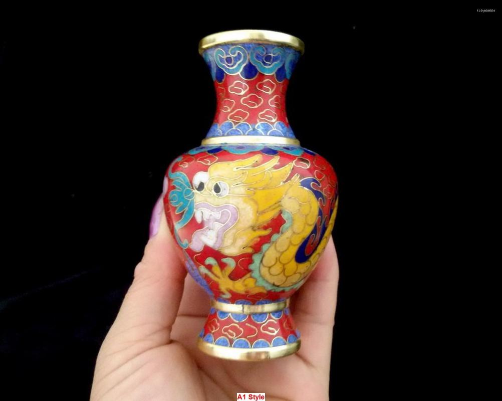 

Jewelry Pouches 9 Style Collectibles Chinese Dragon Patterns Cloisonne Vase