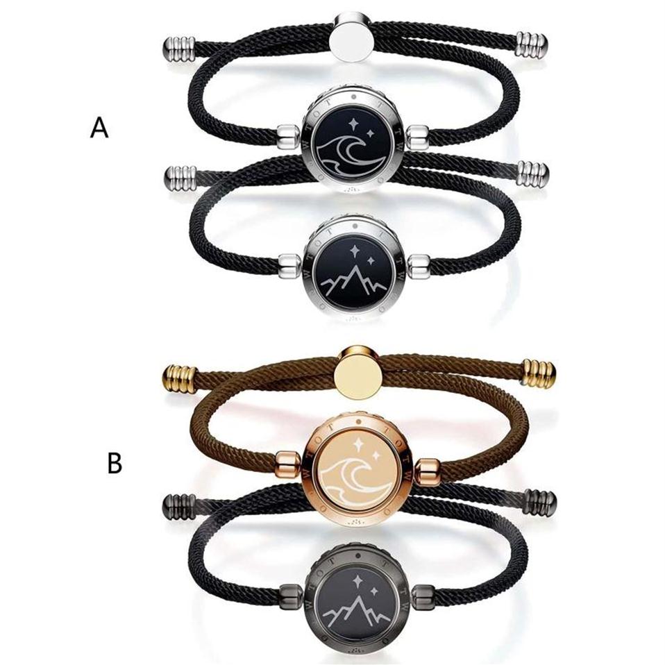 

Charm Bracelets The Bright Light Representing Love Smart Flashing Bracelets Long Distance Connection Bluetooth-compatible285t