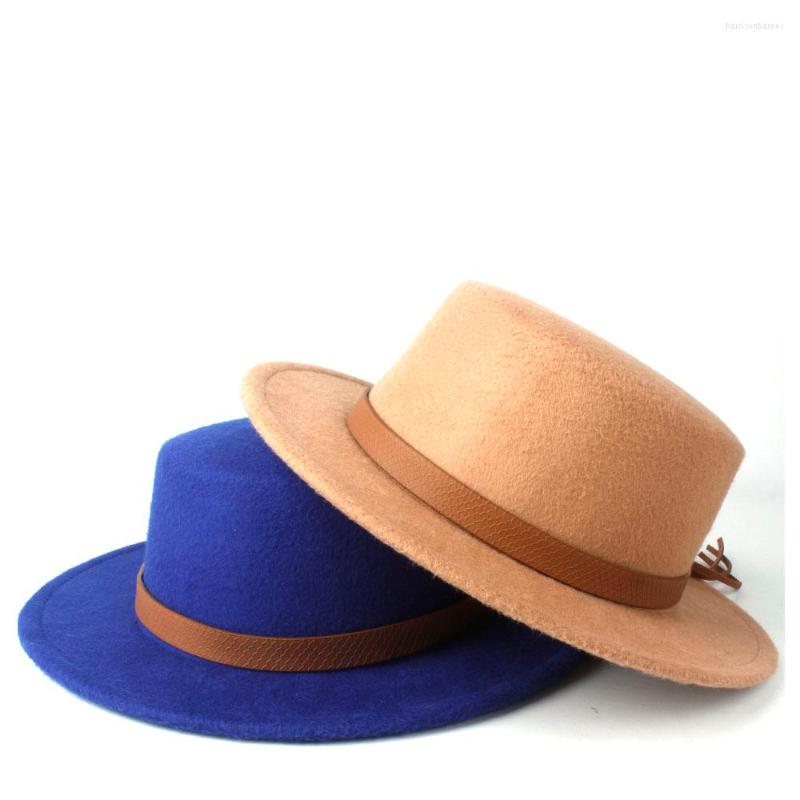 

Berets Men Women Flat Top Fedora Hat Adult Wide Brim Panama Jazz Casual Wild Size 56-58CM, Gray
