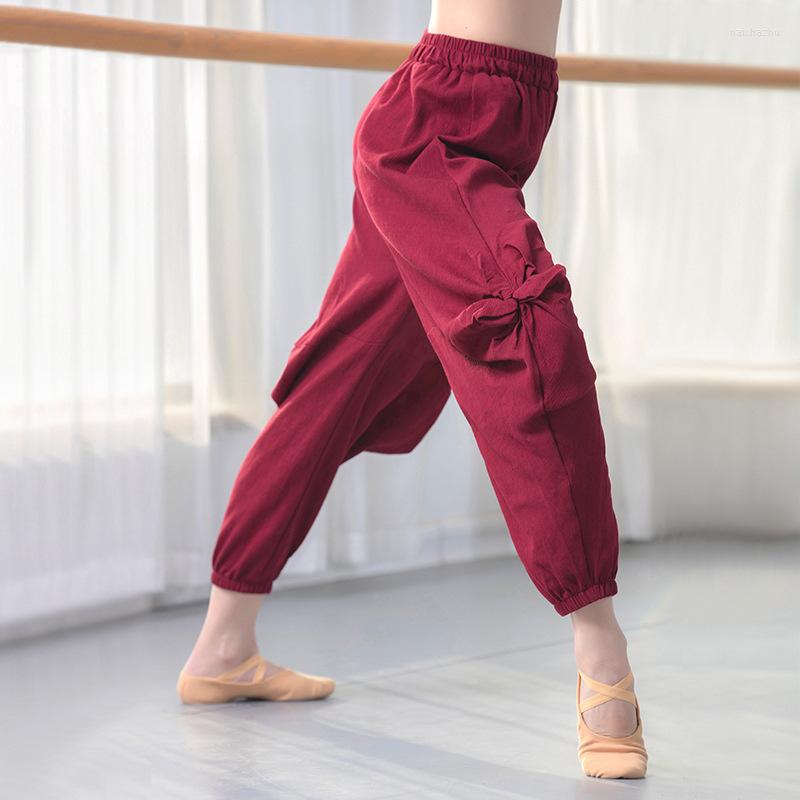 

Stage Wear Ballet Tights Modern Dance Clothes Loose Wide-leg Pants Large Crotch Classical Ethnic Style Practice Yoga, Black