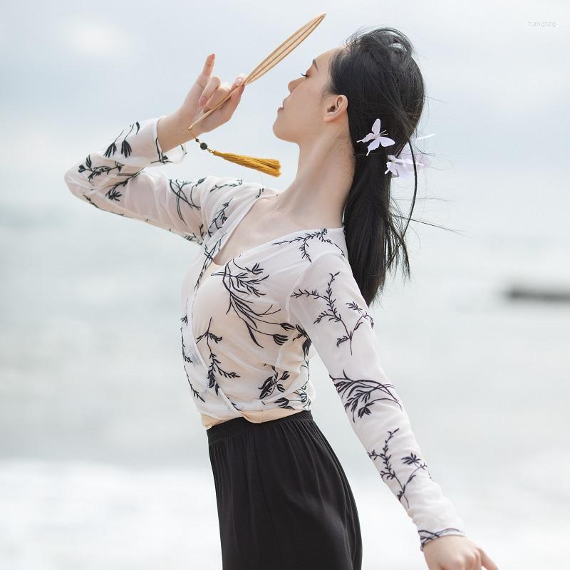 

Stage Wear Classical Dance Costume For Adult Dancer Outfit Fairy Chinese Folk Dancewear Designer Clothes Ballerina Practice JL2312, Only tops