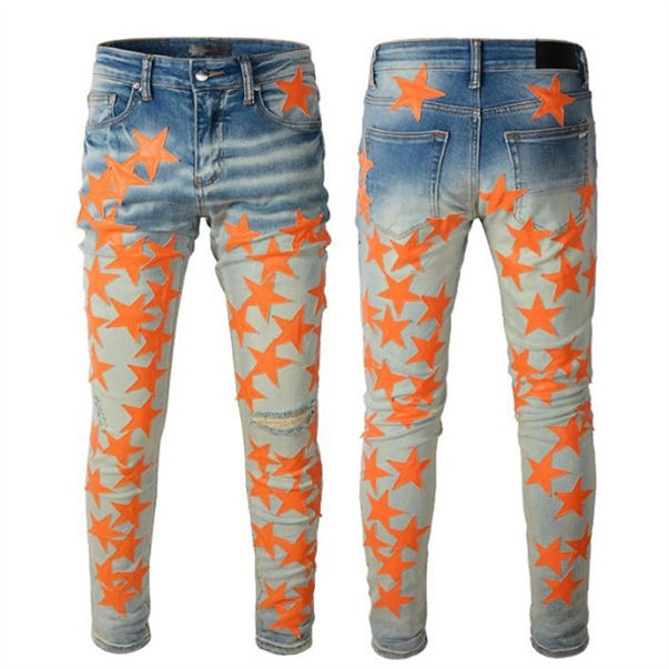 

Mens Womens jeans pant Designers Jeans patchwork Distressed Ripped Biker Slim Straight Denim Youth Star pattern Streetwear Hip Hop Casual Trousers Motorcycle 28-40