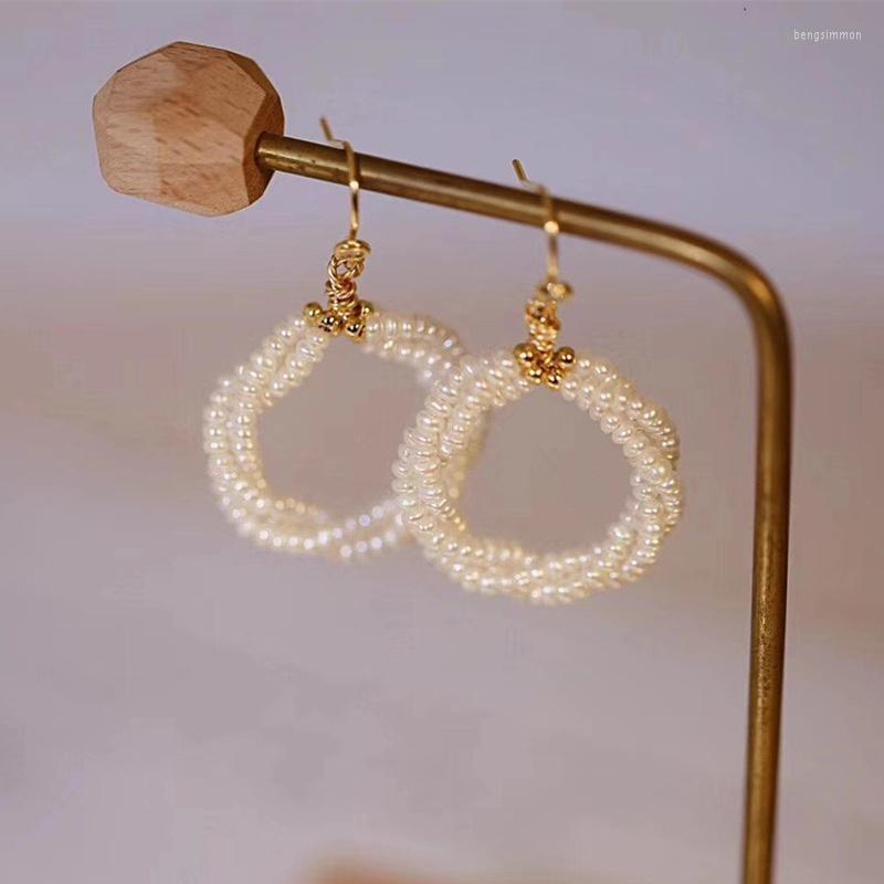

Hoop Earrings Sell Female Bridal High Quality Tiny Natural Pearl Loop Handmade Women Wedding Earring Jewelry Design Girl Gift