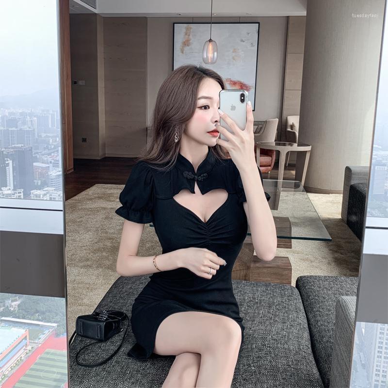 

Ethnic Clothing 2022 Chinese Style Women Fashion Retro Qipao Cheongsam Lady Nightclub Bodycon Party Evening Slim Dress Vintage Vestidos A132