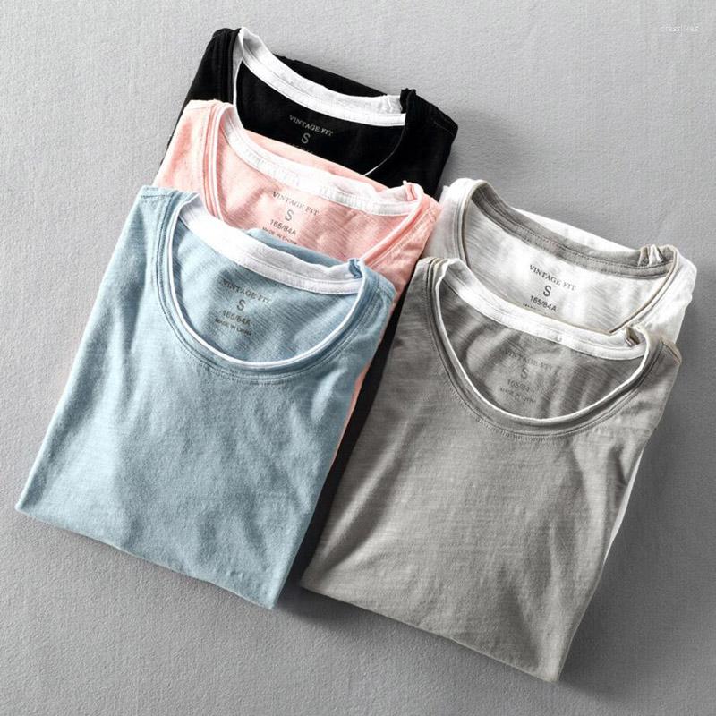 

Men's T Shirts Men Summer Fashion Brand Japan Style Bamboo Cotton Solid Color Short Sleeve T-shirt Male Casual Simple Thin Blue Tee Tshirts