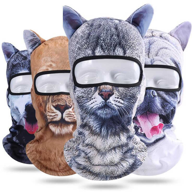

Motorcycle 3D Animal Ear Balaclava Full Face Mask Bicycle Hats Snowboard Winter Warmer Cat Dog Face Mask face shield