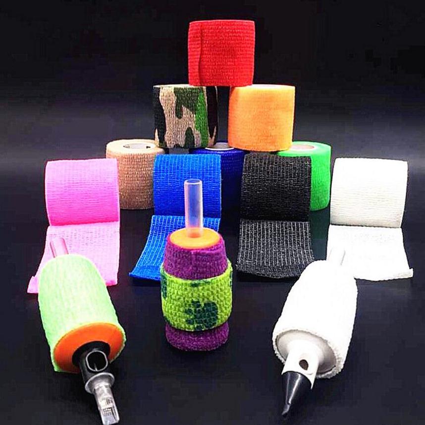 

25mm Self Adhesive Elastic Bandage Whole Cheap Nonwoven Fabric For Sport Protection 1 Inch Tattoo Supply Grip Elastic Tapes 24 Rolls307L