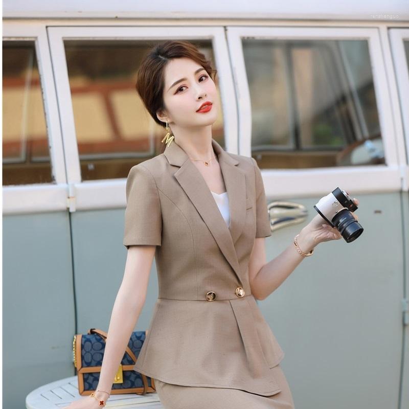 

Women' Suits Formal Business Blazer Coat OL Styles Summer Elegant Khaki Blazers Jackets For Women Ladies Office Outwear Tops, Black coat