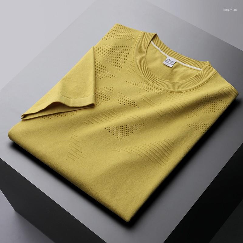 

Men's T Shirts Short Sleeve T-shirts Solid Color Knitted High Quality Informal Thin Fashion Summer, Green