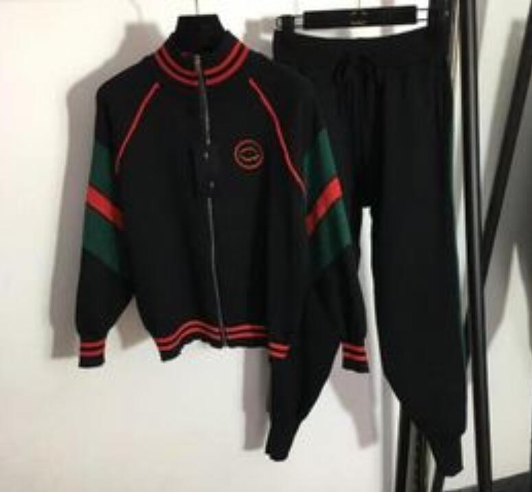 

2023 Womens Tracksuits Knitted Sweater Suit Casual Tops Joggers Suit Fashion jacket Jumpers Pants two Pieces Sets, 11