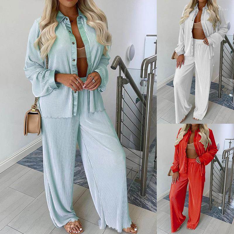 

Women' Two Piece Pants Europe And The United States Women' Wear 2022 Autumn Winter Long Sleeve Jacket Loose Casual Two-piece Suit, White