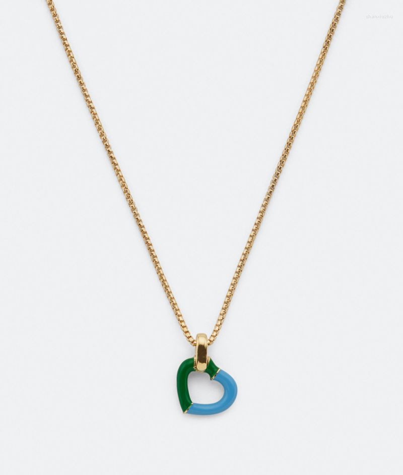 

Chains Timeless Wonder Enamel Heart Charm Box Necklace For Women Designer Jewelry Brand Trendy Gift Aesthetic Rare Top 2442