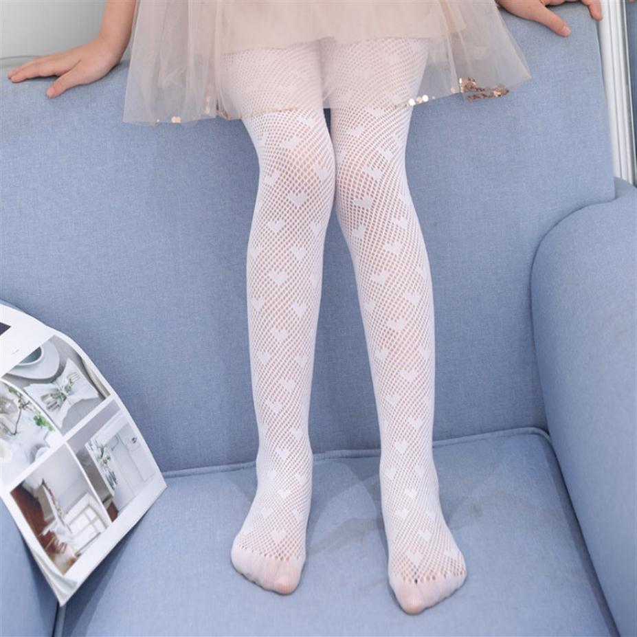 

Girls love heart mesh tight summer kids hollow floral Bows thin breathable leggings children hook silk latin dance bottoms pantyhose Q02363, Rose white