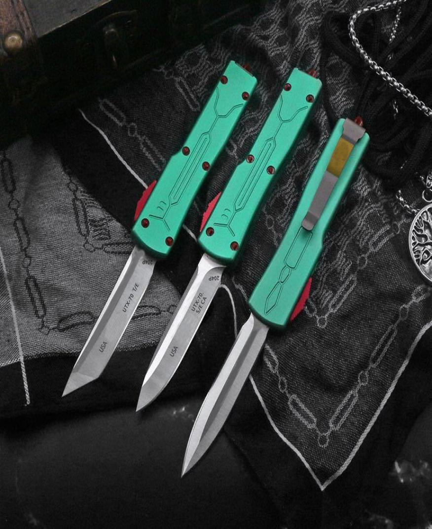

New Arrive Mic UT Bounty Hunter Automatic Knife D2 Blade Aviation Aluminum Handles Small Size Survival Hunting Folding Pocket Mini8142341