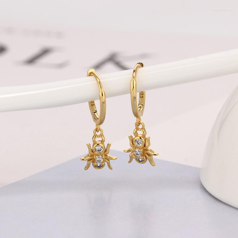 

Hoop Earrings Fashion Crystal Zircon Spider Pendant Drop For Women Girls Valentines Day Gifts Jewelry Pendientes Accessories Brincos