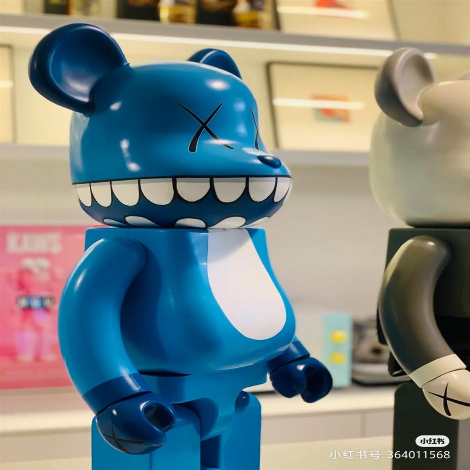 

New 400% Bearbrick Action & Toy Figures BearBricks Figure Bears Cos Shake Blue teeth Doll PVC Toy Brinquedos Anime 28CM256P