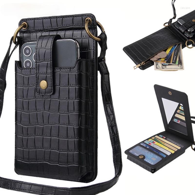 

Evening Bags Designer Phone Pocket Small Shoulder Bag For Women Alligator Pu Leather Mini Crossbody Messenger Ladies Wallet Card Purse, Black