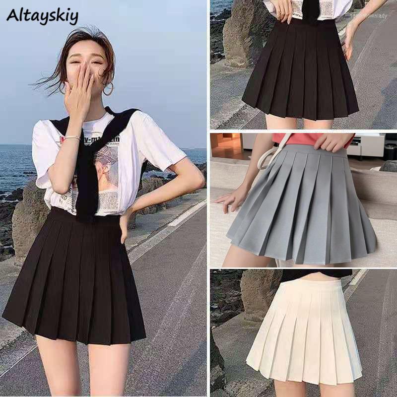 

Skirts Pleated Women Empire Summer Design All-match 90s Harajuku Fashion Ins Above Knee Casual Daily College Sweet Retro Classic, Black
