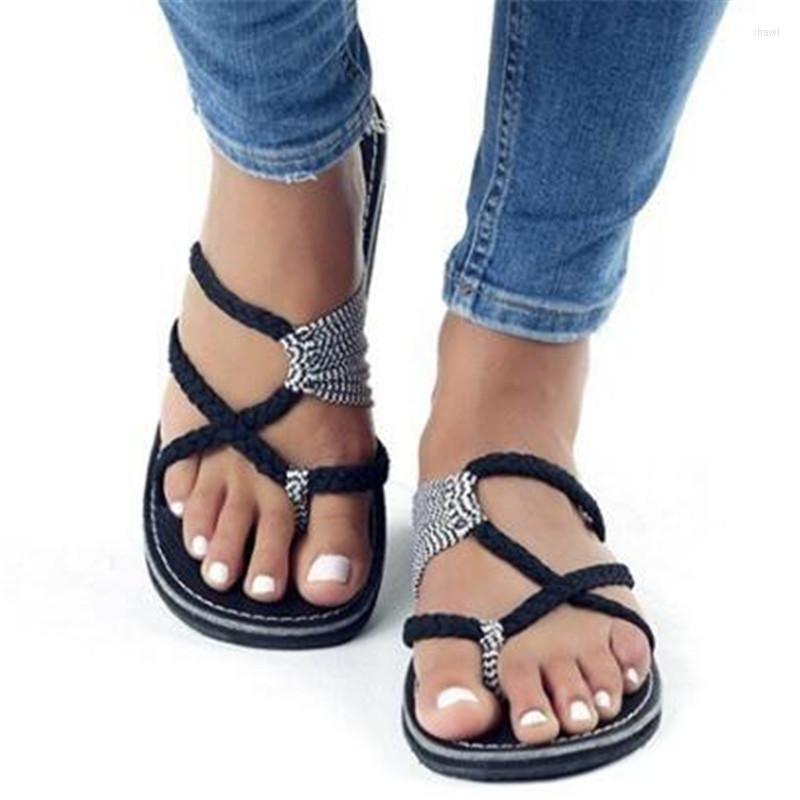 

Sandals Women Fashion Gladiator Summer Shoes Female Flat Sandalias Mujer Rome Cross Tied 35-43 #Ne, See chart